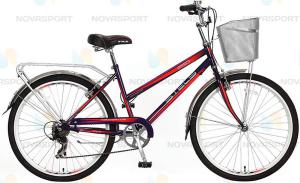 Велосипед Stels Navigator 26" 250 Lady Пурпурный/Красный (с корзиной) 